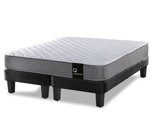 Cama europea 2 plazas Zen Best base dividida tela negro