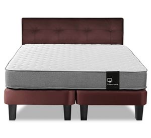 Cama europea 2 plazas Zen Best base dividida PU + respaldo chocolate