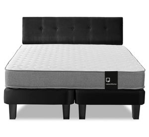 Cama europea 2 plazas Zen Best base dividida tela + respaldo negro