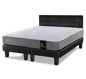 Cama europea 2 plazas Zen Best base dividida PU + respaldo negro