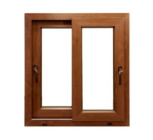 Ventana PVC 91x55 cm Termopanel Corredera Premium Nogal Crown Glass