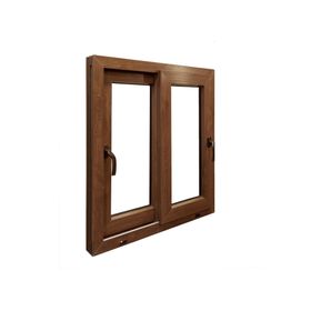 Ventana PVC 91x55 cm Termopanel Corredera Premium Nogal Crown Glass