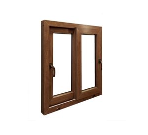 Ventana PVC 91x55 cm Termopanel Corredera Premium Nogal Crown Glass