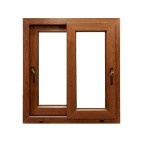 Ventana PVC 140X120 cm Termopanel Corredera Premium Nogal Crown Glass