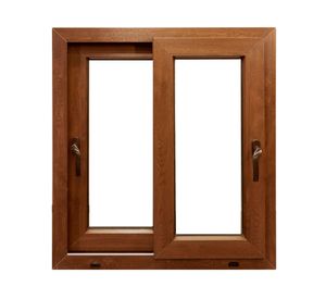 Ventana PVC 140X120 cm Termopanel Corredera Premium Nogal Crown Glass