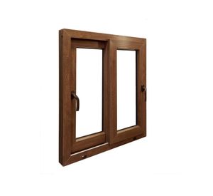 Ventana PVC 140X120 cm Termopanel Corredera Premium Nogal Crown Glass