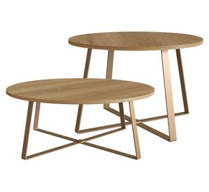 Set mesa de centro 27947 + 27948 natural dorado