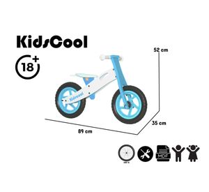 Bicicleta sin pedales New Riders blanco/azul 12"