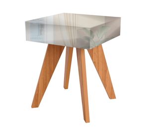 Mesa lateral cuadrada TB710E café