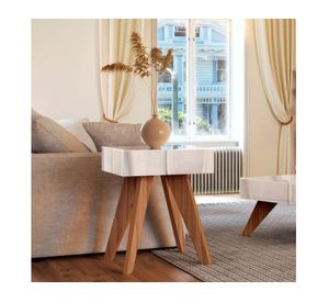 Mesa lateral cuadrada TB710E café