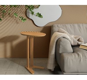 Mesa lateral ovalada TB604 café