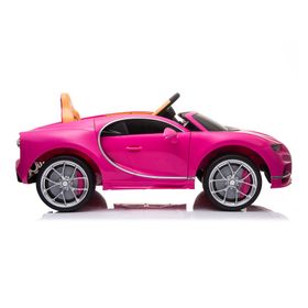 Auto a batería licencia Bugatti rosado 12V