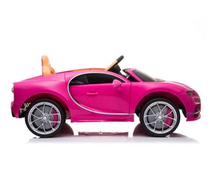 Auto a batería licencia Bugatti rosado 12V