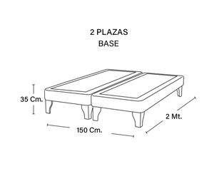 Base cama europea Zen 2 plazas burdeo