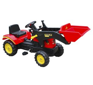 Retroexcavadora pedales roja
