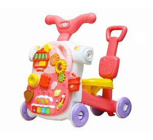 Caminador multifunción 4 en 1 rosado