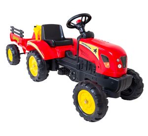 Tractor a pedal con carre de arrastre rojo