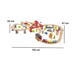 Pista didáctica de trenes City 70 piezas surtido