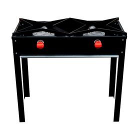 Anafe alto 2 quemadores gas licuado negro acero
