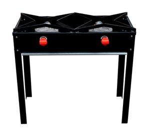 Anafe alto 2 quemadores gas licuado negro acero