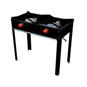 Anafe alto 2 quemadores gas licuado negro acero