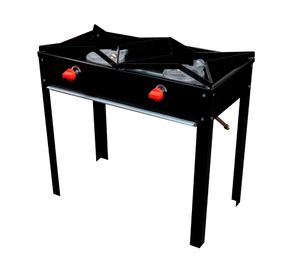 Anafe alto 2 quemadores gas licuado negro acero