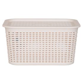 Canasto organizador Tavarua beige plástico 6.5 lt