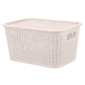 Canasto organizador Tavarua beige plástico 6.5 lt