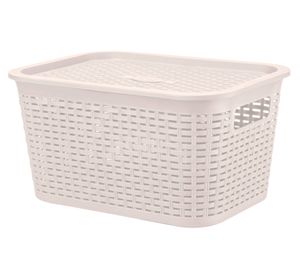 Canasto organizador Tavarua beige plástico 6.5 lt