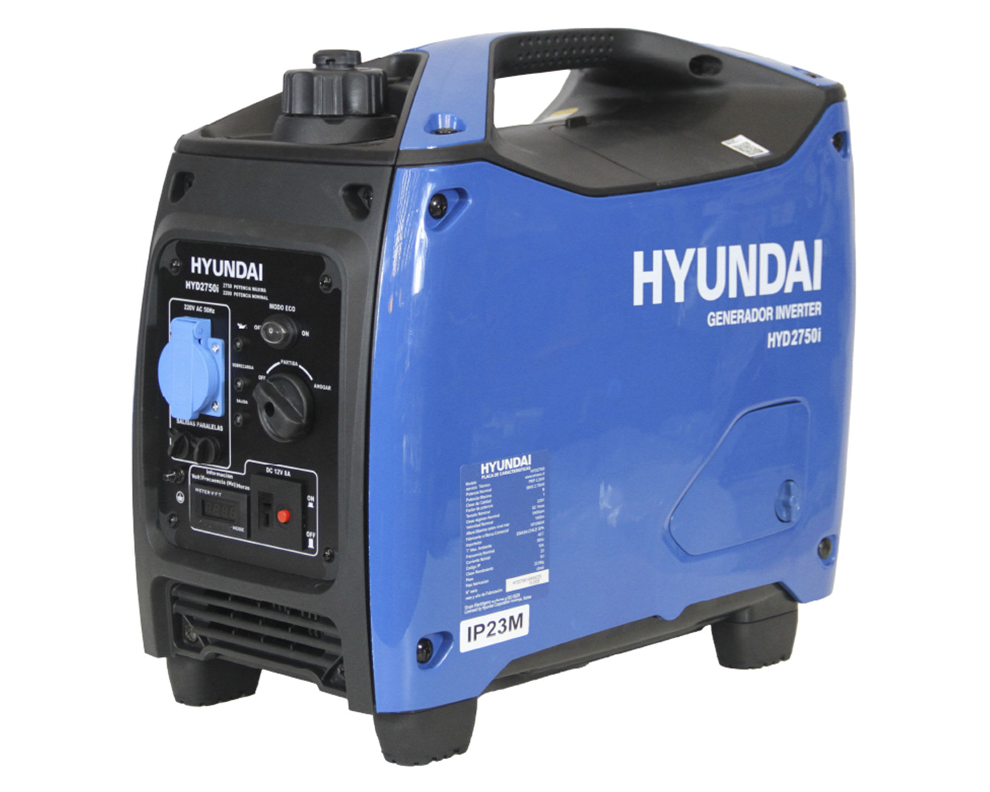 Generador inverter a gasolina manual 2750W 4,5 lt HYD2750I Hyundai