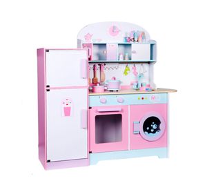 Cocina con refrigerador Vintage Kidscool