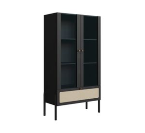Vitrina 2 puertas Oslo Ratan negro