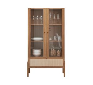 Vitrina 2 puertas Oslo Ratan natural
