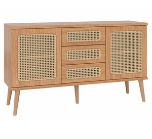 Buffet 2 puertas 3 cajones TB316 ratán café