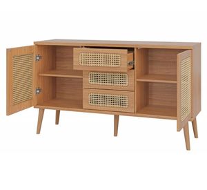 Buffet 2 puertas 3 cajones TB316 ratán café