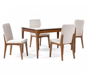 Comedor Addar 4 sillas Olive beige
