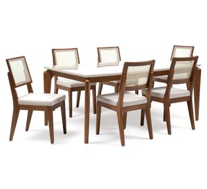 Comedor Laurent 6 sillas Saga ratan beige