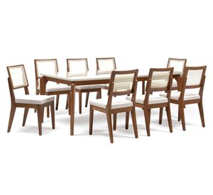 Comedor Laurent 8 sillas Saga ratan beige