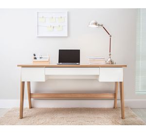 Escritorio 26106 blanco/natural Decocasa