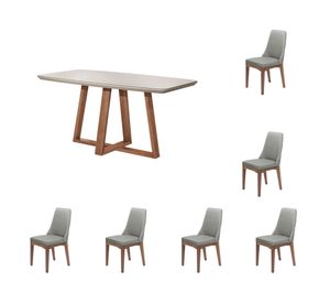 Comedor Bennet + 6 Sillas Elsie Matelasse