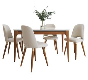 Comedor 4 sillas Addar off white