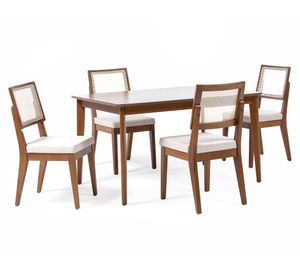 Comedor 4 sillas Olive off white/beige