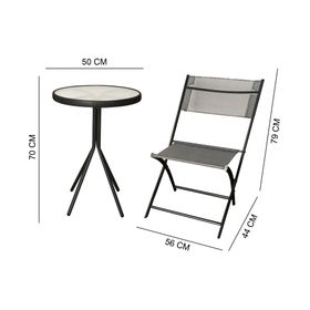 Set terraza 2 personas Bristo gris Outzen