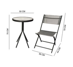 Set terraza 2 personas Bristo gris Outzen