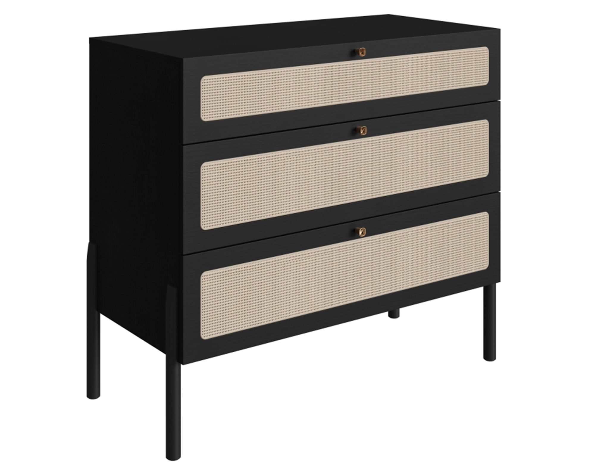 Decocasa Cómoda 3 cajones 27934 negro