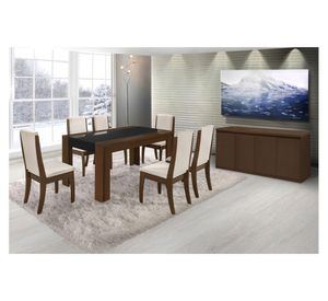 Comedor 6 sillas Lorenzi + buffet Tamburato Decocasa