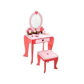 Tocador con banqueta Love rosado