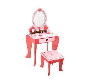 Tocador con banqueta Love rosado