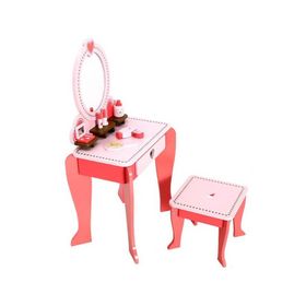 Tocador con banqueta Love rosado