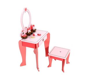 Tocador con banqueta Love rosado